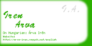 iren arva business card